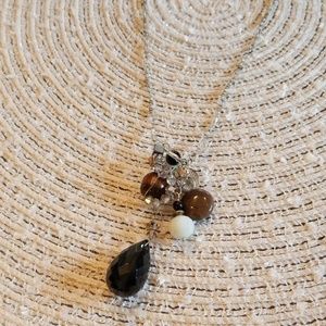 Beaded necklace, falls 12" from neck